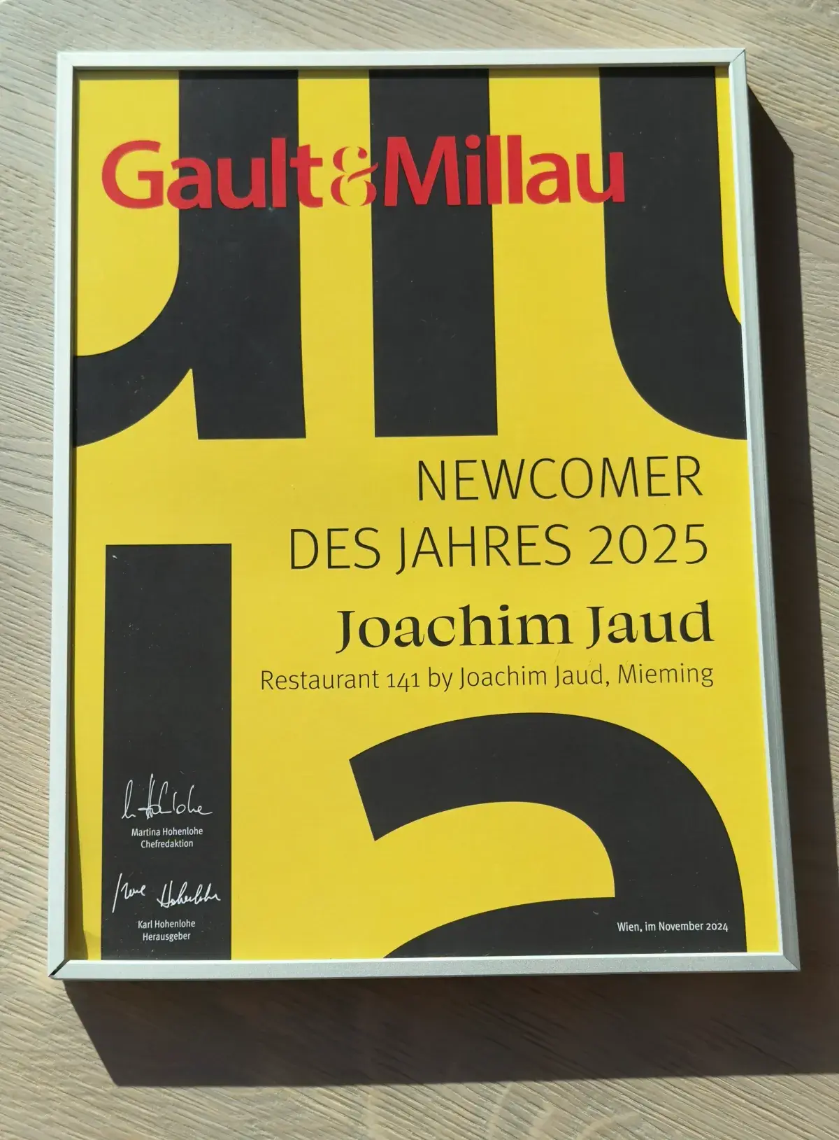 Newcomer des Jahres Gericht mit Carabinero