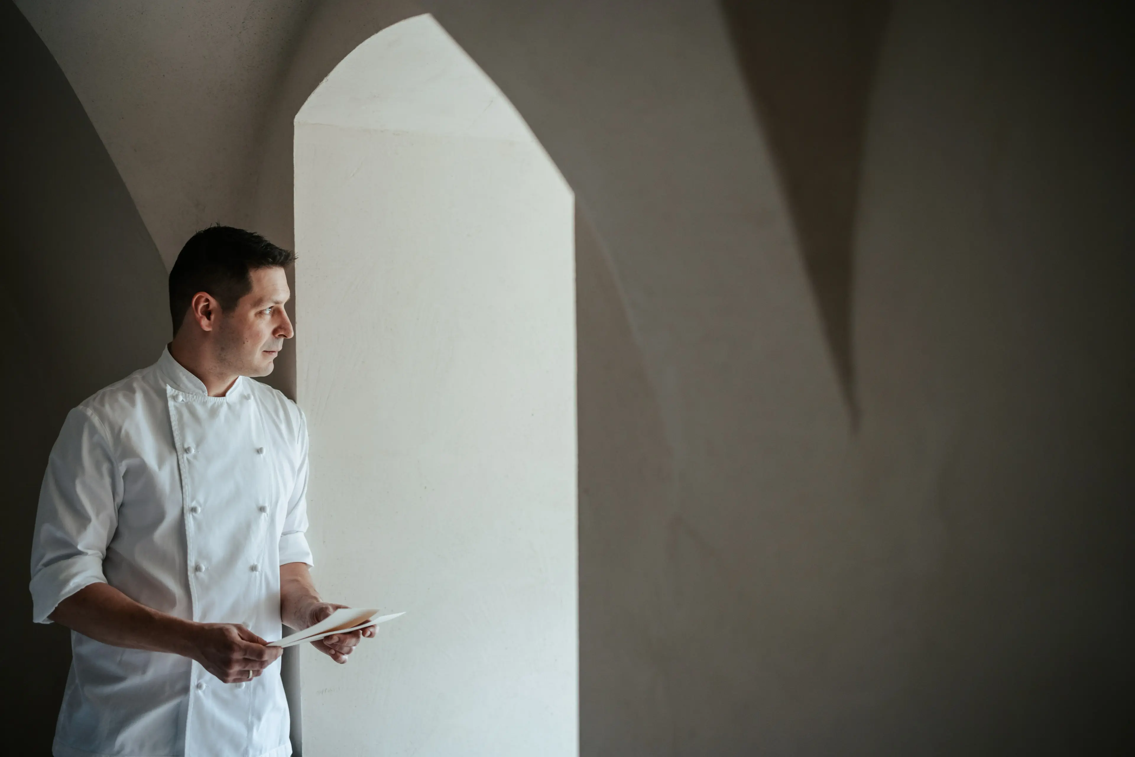 Head chef Joachim Jaud at two-Michelin-star Restaurant 141 in Mieming, Tyrol