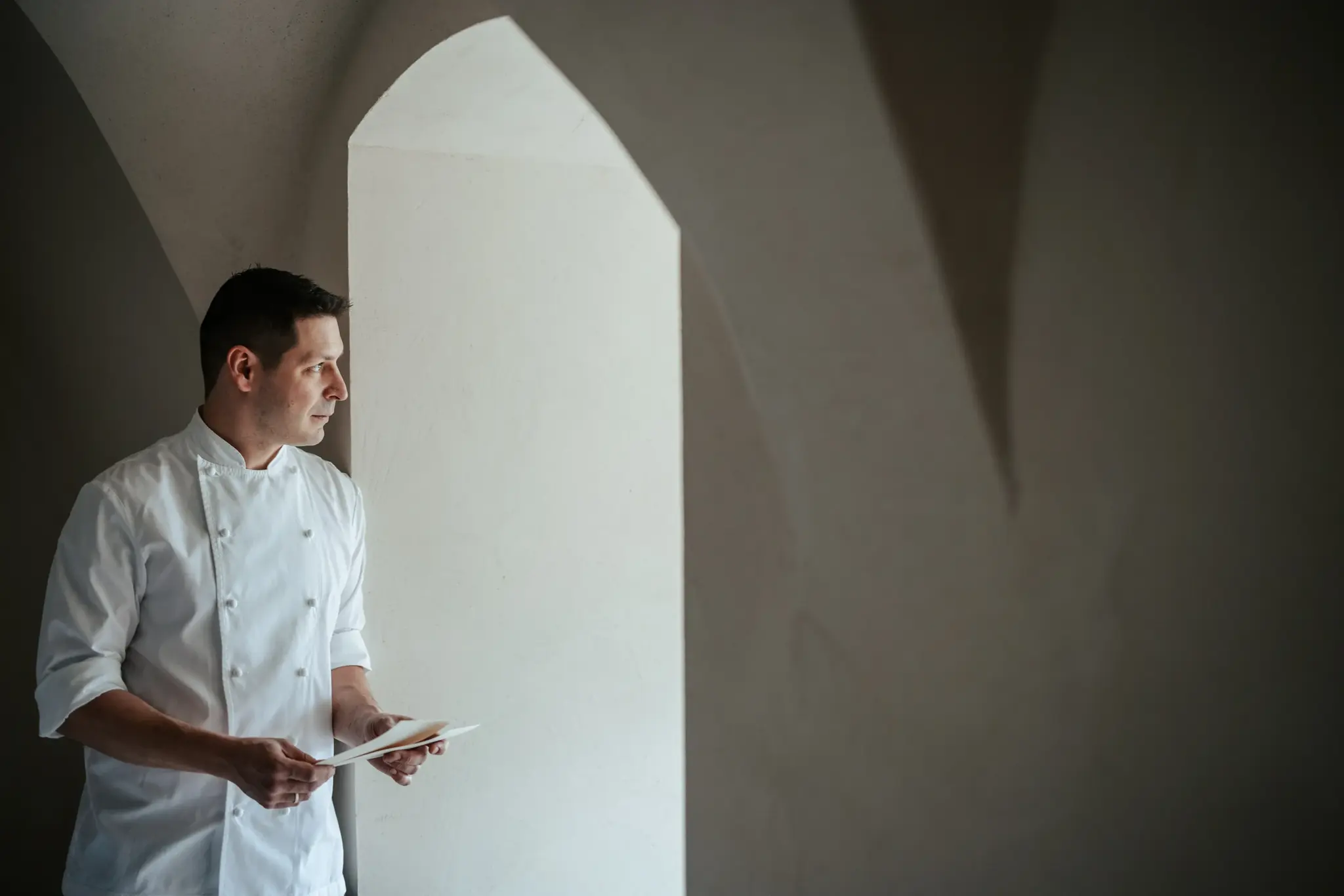 Head chef Joachim Jaud at two-Michelin-star Restaurant 141 in Mieming, Tyrol