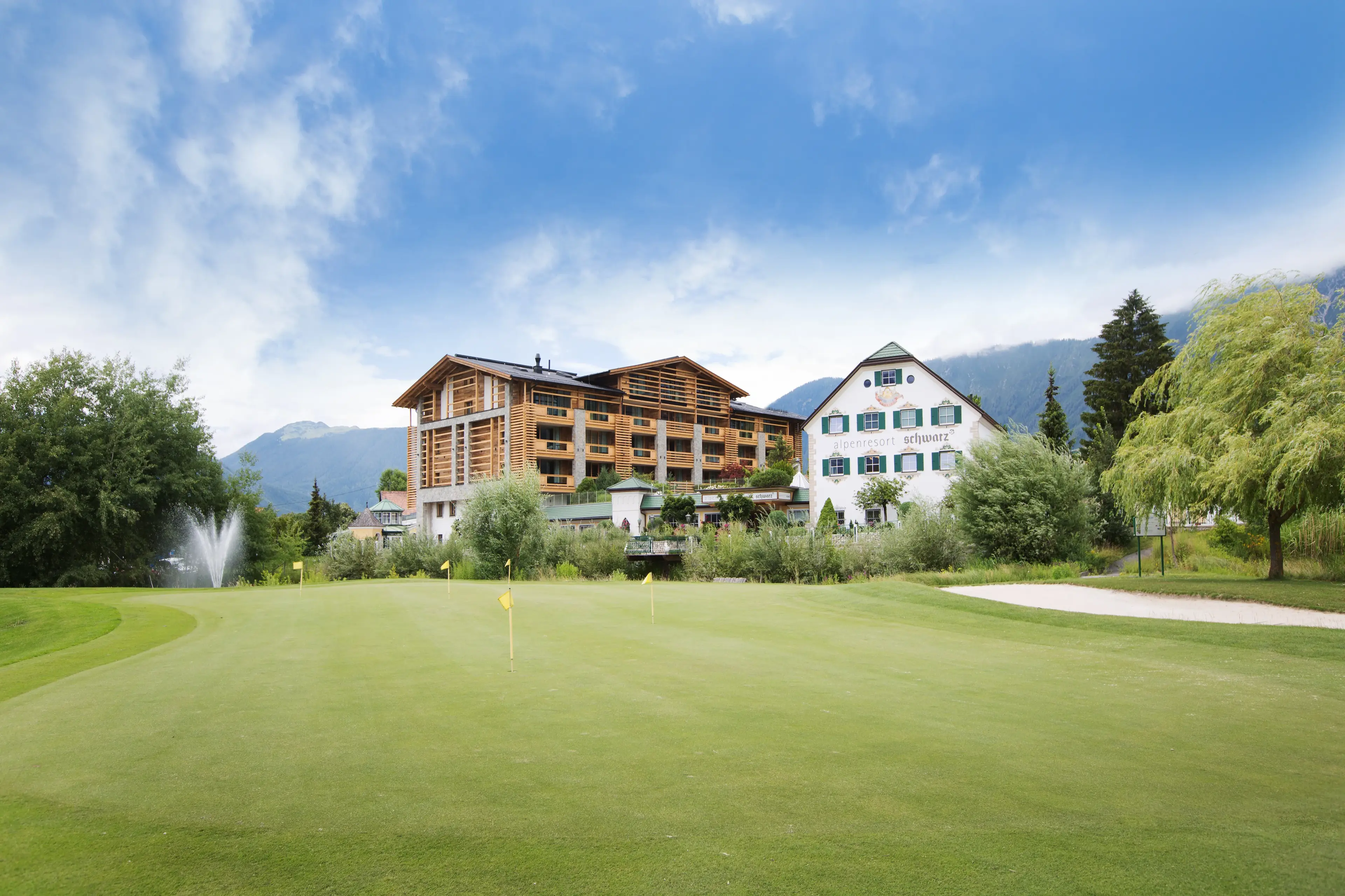 The modernly converted main house and the Genusswelt 2019